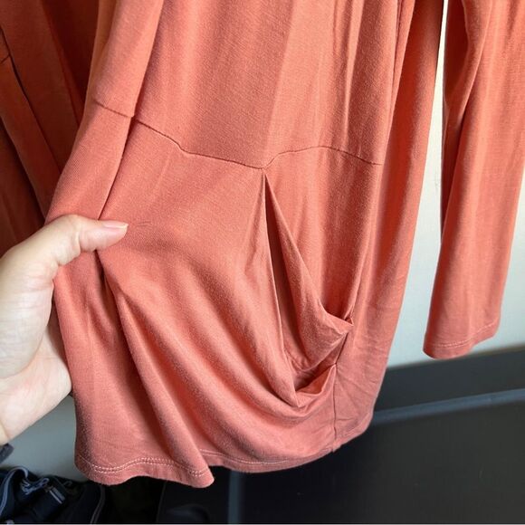 LOGO Lori Goldstein Pink Draped Front Cardigan Topper - Picture 2 of 5